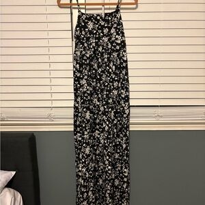 Floral Black and White Dress